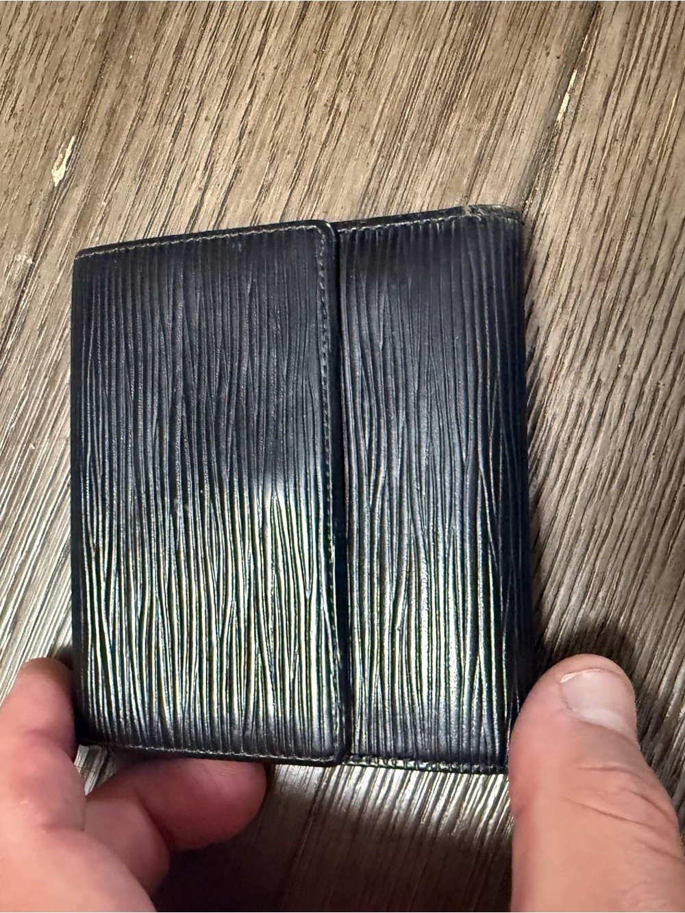 Louis Vuitton Black Textured Leather Bifold Wallet-COA included - Picture 3 of 7